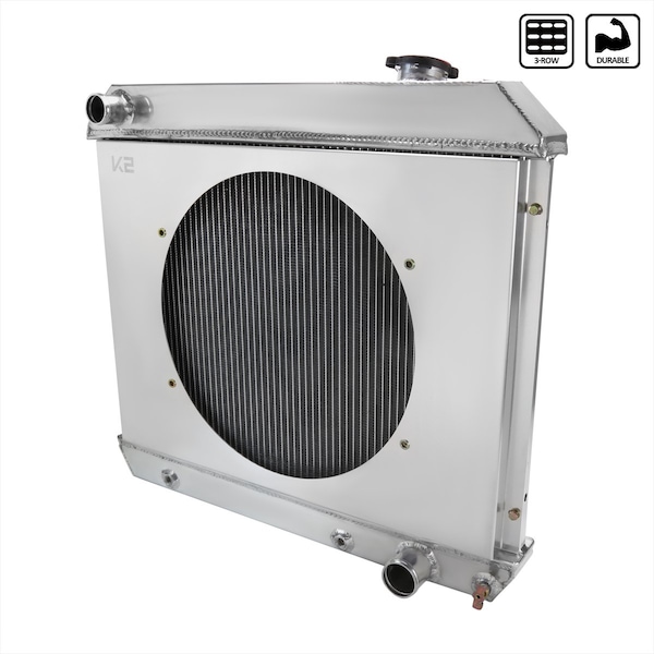 Spec-D Tuning GMC CK SERIES 3 ROW RADIATOR WITH FAN SHROUD RAD3F-C1063V8 - main
